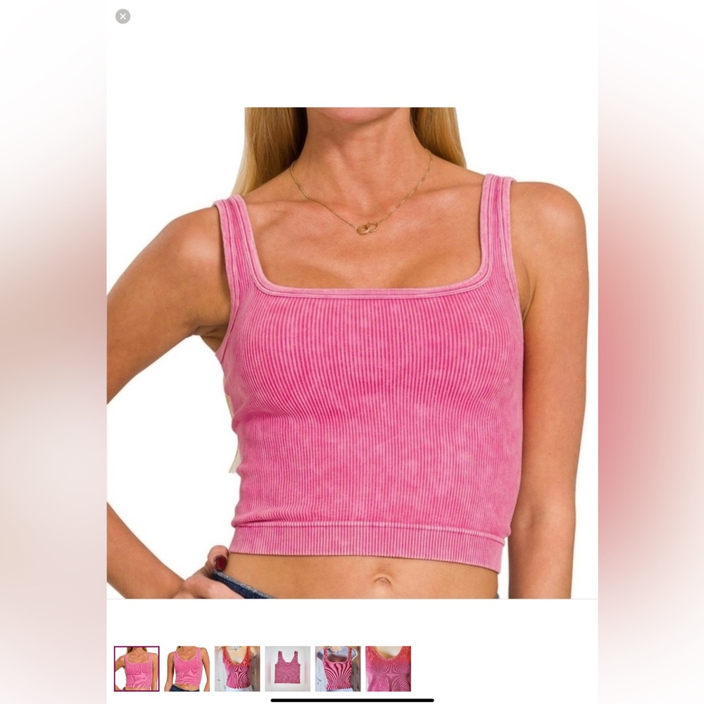 2-Pack Zenana Ribbed Built In Bra Tanks - Picture 7 of 10